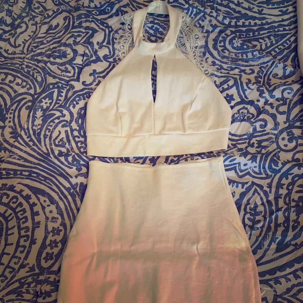 2 piece white dress